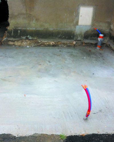 Dalle de béton coulée et lissée